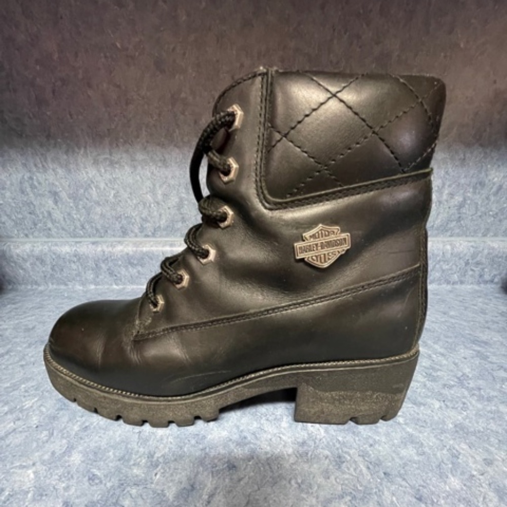 Harley-Davidson Black Quilted Ankle Combat Boot